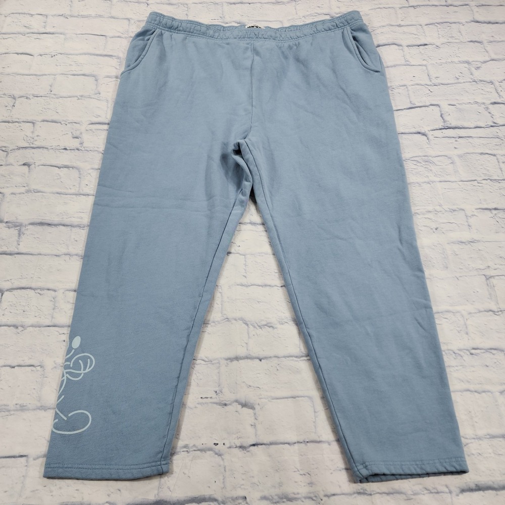 Disney ADULT SIZE 2X Mickey Mouse  Organic Cotton Sweatpants Joggers Blue